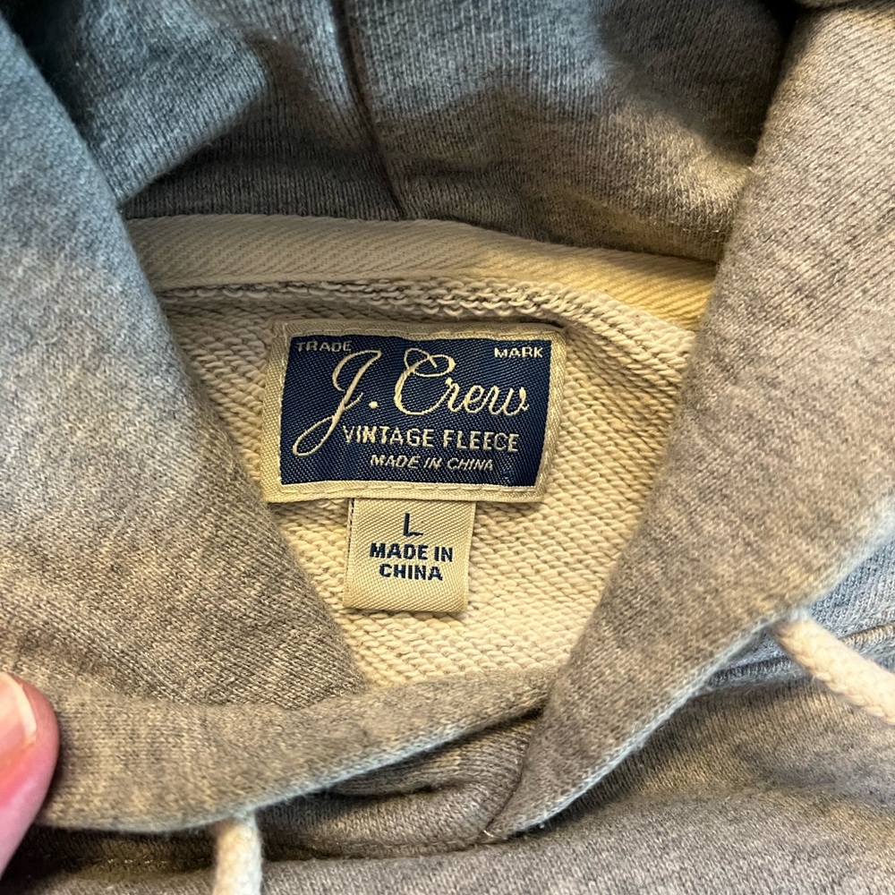 J Crew Vintage Fleece French Terry Pullover Hoodie Sweatshirt - Picture 4 of 5